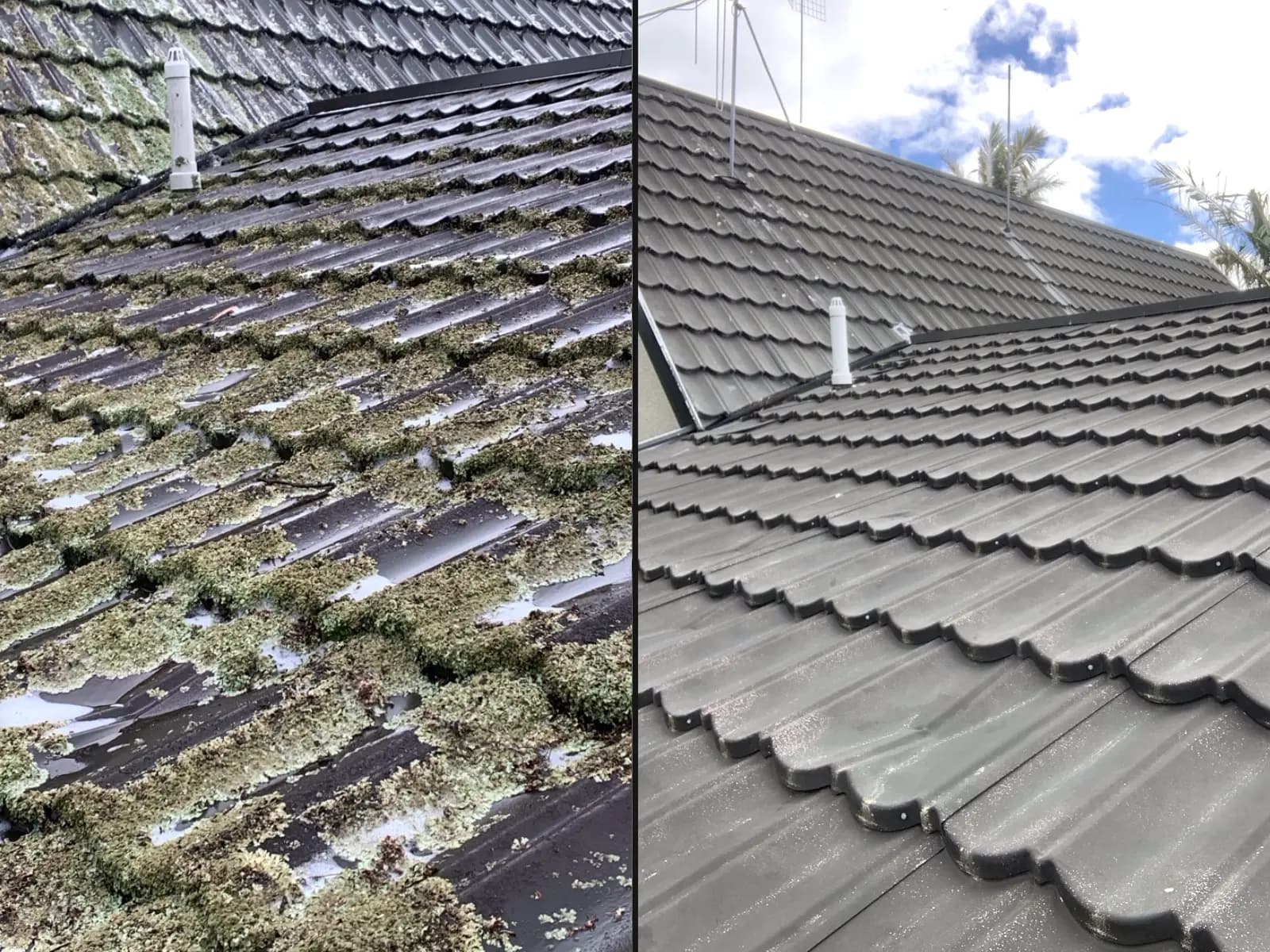 Repair roof before and after
